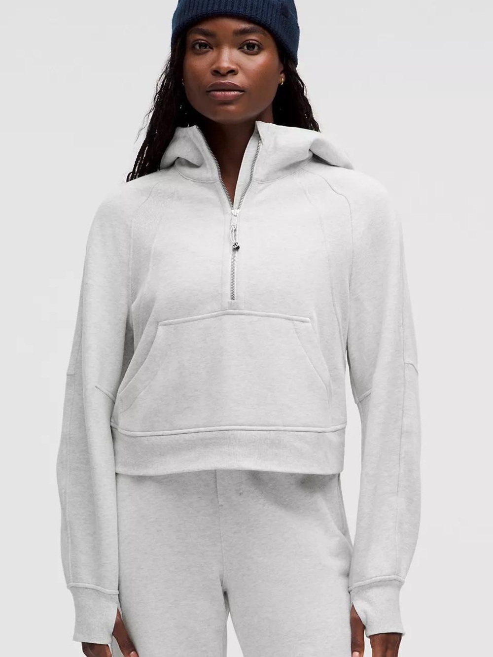 Lululemon light gray scuba half zip